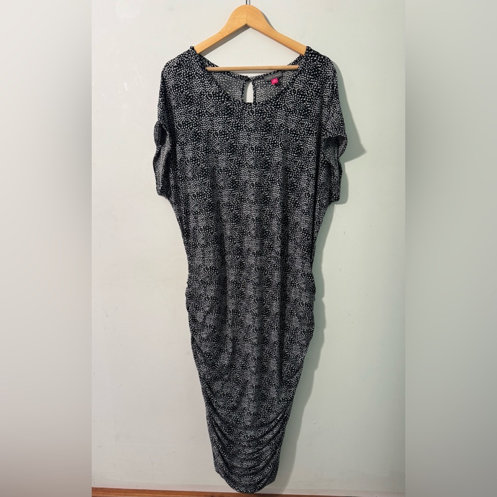 Vince Camuto Black White Dress plus size women’s 2x stretchy figure flattering